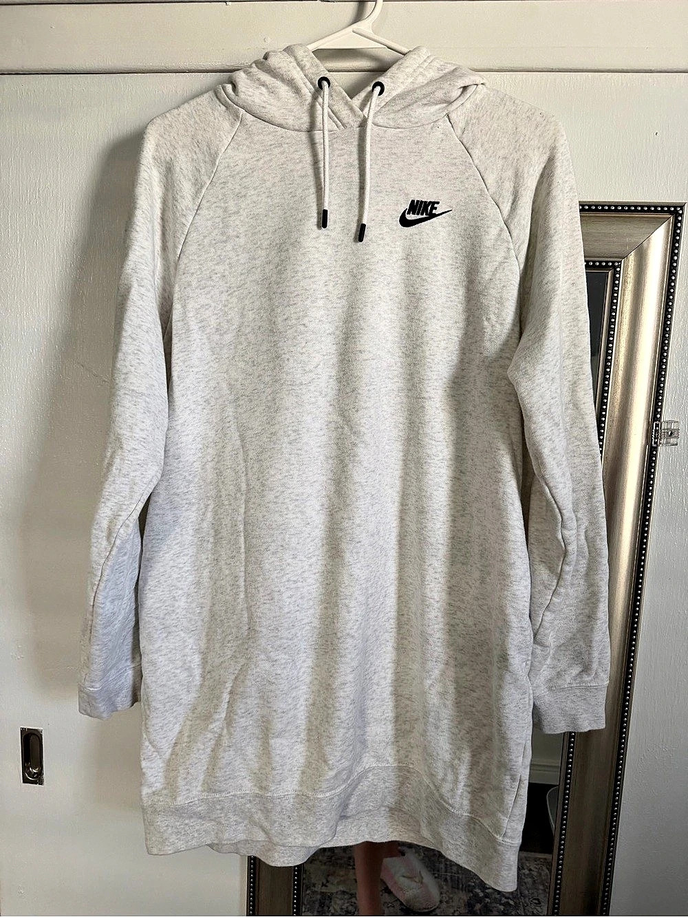 Nike Sportswear Essential Fleece Hoodie Dress Gray Small